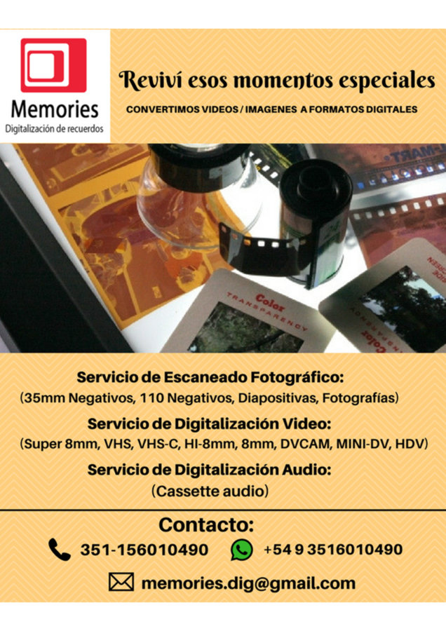 Digitalización de Fotografías, diapositivas, vhs, vhs-c, 8mm, etc.