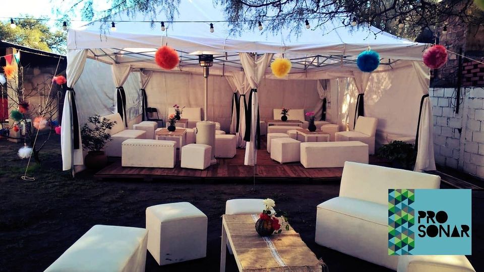 ALQUILER DE CARPAS, LIVINGS, GAZEBOS, SONIDO, CALEFACTORES, VAJILLA