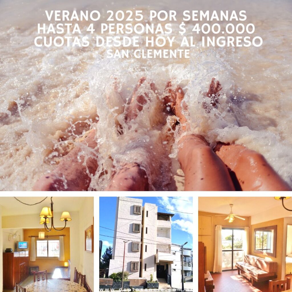 San Clemente, Verano,  Enero, Febrero, 2025, Alquiler departamento, tarifas,  Promociones