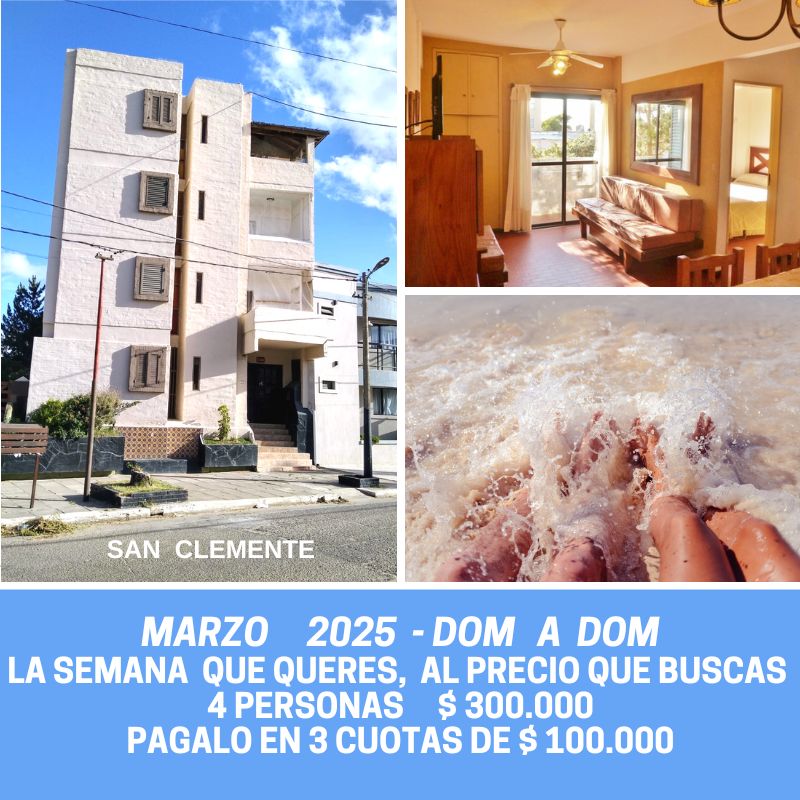 San Clemente, Promociones,  MARZO 2025, Alquiler departamento, tarifas, precios