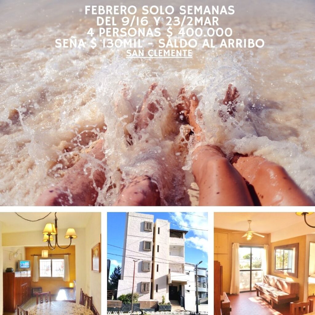 San Clemente, Verano,  Febrero,  2025, Alquiler departamento, tarifas,  Promociones